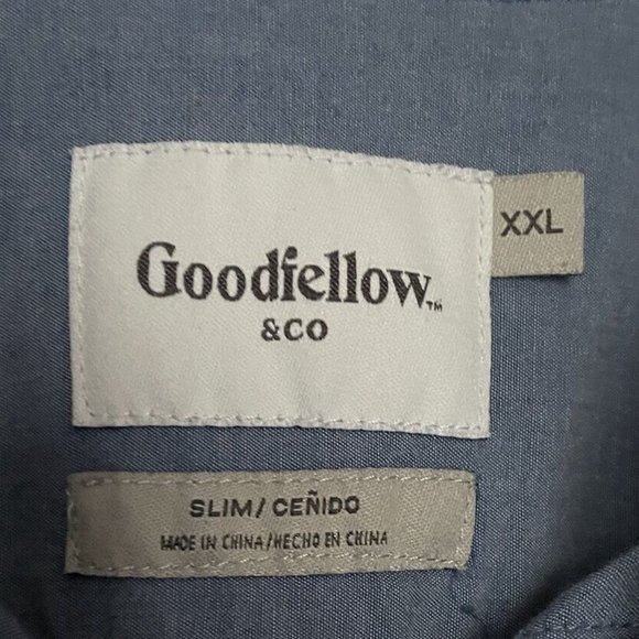 Goodfellow & Co Men's XXL Slim Fit  Long-sleeved Casual Button-Down Shirt - Blue - Picture 5 of 6